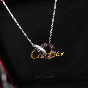 Collier de créateur de luxe haut de gamme Collier double anneau étoile de ciel complet pour femmes pendentif pour femmes luxe léger et sens du design de niche Original 1: 1 avec un vrai logo