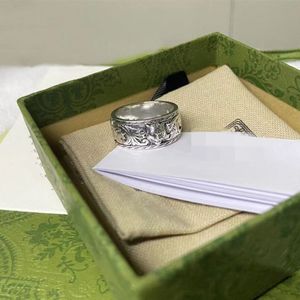 Anillo de diseñador de lujo superior, anillo con cabeza de tigre dominante, anillos de material plateado 925, joyería de moda