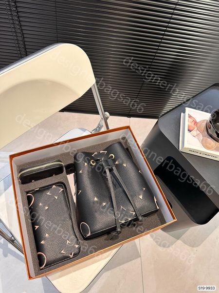 Top Luxury Designer Set Box sac 3-en-1 Sac seau, sac à cartes, portefeuille Zipper Purse Pochette de luxe Top Handle Satchel Sacs à bandoulière