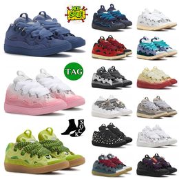 Top luxe designer sneakers casual schoenen gaas schoen dames mannen kantup buitengewone reliëf lederen lederen stoeprand kalfslin rubber nappa platform trainers eur 46