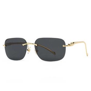 Top lunettes de soleil de créateurs de luxe 20% de réduction 8019 mode guépard carré métal sans cadre filles chaudes photo de rue populaire