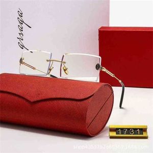 Top lunettes de soleil de créateurs de luxe 20% de réduction sur les verres carrés à bords coupés deux cartes sans cadre dégradées de couleur maison métal FashionKajia