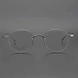 Top lunettes de soleil de créateurs de luxe 20% de réduction sur la collection japonaise John Lennon, même monture ronde, lunettes en titane pur de style République de Chine, ultra légères, grande hauteur de visage
