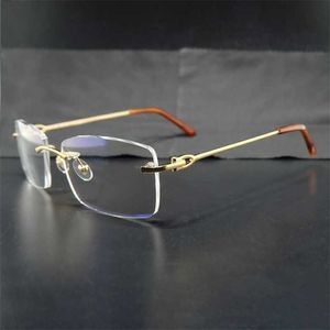Top luxe designer zonnebril 20% korting op randloze heldere oogframes heren transparante optische bril metaal deisgner breker brillenvulling voorgeschreven bril