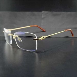 Top luxe designer zonnebril 20% korting op randloze heldere oogframes heren transparante optische spectakels metaal deisgner breker brillenvulling recept