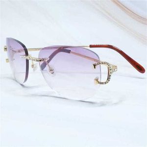 Top Luxe Designer Zonnebril 20% korting op Wire Men Ovale bril Dames Rhinestones Color Party Shades Summer Trending Lentes de Solkajia