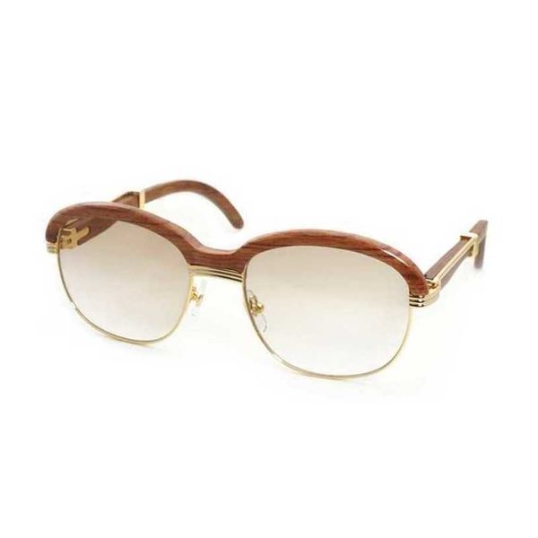 Las mejores gafas de sol de diseñador de lujo 20% de descuento en Wood Warp Men Shades Women Clear Glasses Frame Eyewear Gafas Retro Style Eyeglasses Goggles 16