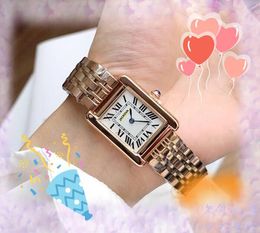 Top Fashion Luxury Small Dial Women Watches de acero inoxidable Número romano Reloj Relogio Feminino impermeable Tank debe diseñar regalos de vigilancia de la dama
