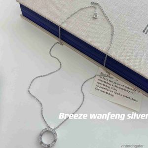 Top luxe fijne originele 1to1 designer ketting voor vrouwen trendy Carter S925 Sterling Silver Light Luxe Luxe Volledige zirkoniumcirkel ketting ketting sieraden