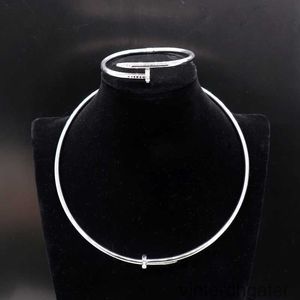 Top Luxe Fijne Originele 1to1 Designer Ketting voor Vrouwen Mannen Carter Klassieke Nagel Kraag Armband Kleurloze Versiering Diamant Verstelbare Sieraden Accessoires