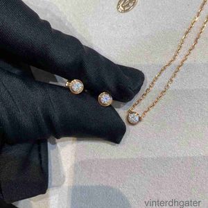 Top luxe fijne originele 1to1 designer ketting voor vrouwen 925 Sterling Silver Carter enkele diamanten ketting verguld met 18k gouden diamant hanger cadeau