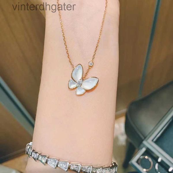 Top Luxury Fine Women Diseñador Collar Vancefe Butterfly White Mother Shell CLASECT CLASE DE COLLA DE Coloque V-Gold de alta calidad Collar de gargantilla de alta calidad