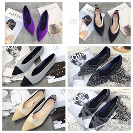 Top Luxury Flat Fothed Ballet Point Black Blanc Soft Soft Soft Knited Maternity Boat Shoe Casual and Conforce Taille 35-41