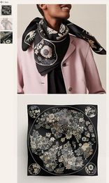 Top Luxe H -ontwerper Black sjaal merkontwerpers warme sjaals vrouwen sjaal echt zijden dames sjaal bloemen sjaalhoofdscarf print kerchief strand nekscaf voor dame 90x90
