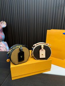 Top Luxury Handtas Designer Presbyopia Cowhide Mini Round Bag Dames Crossbody Schouder Zipper Munt Wortel Key 13 cm