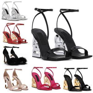 Top luxe Keira femmes sandales chaussures été à talons hauts escarpins à bout ouvert talons baroques dame plaqué or carbone dame robe de mariée EU35-43