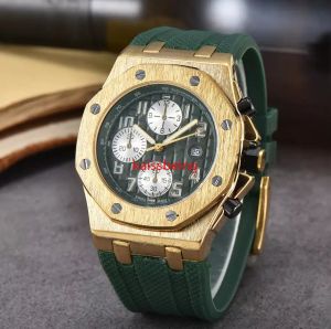 Topluxe heren AP-horloge designer herenhorloge quartzhorloges meerdere kleuren rubberen horloges glazen horloges
