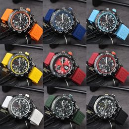 Montre de luxe pour hommes, Quartz Endurance Pro Avenger, chronographe 44mm, plusieurs couleurs, caoutchouc, verre de haute qualité