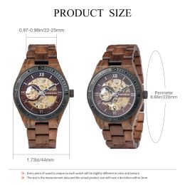Top Luxury Men's Watches Bobo Bird Mechanische polshorloge houten relogio masculino aangepaste vaderdag cadeau houten doos