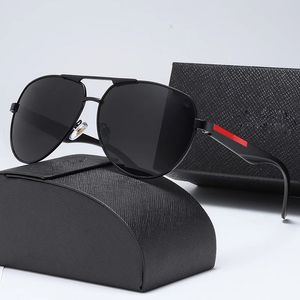 Top luxe ovale zonnebril voor heren designer zomertinten gepolariseerde brillen zwarte vintage oversized zonnebril van dames mannelijke zonnebril met doos