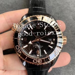 Top Luxe Rose Gold VS Fabriek Automatisch Horloge Keramische Kast Heren Cal 8906 Gmt Horloges Heren Master Dive 600m Planeet Eta Leer Wri228F