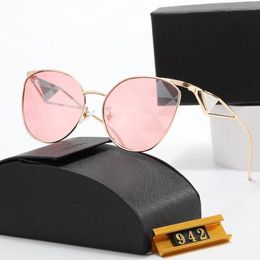 Top luxe zonnebril polaroid lens designer dames heren goggle senior brillen voor dames brilmontuur vintage metalen zonnebril met doos 942
