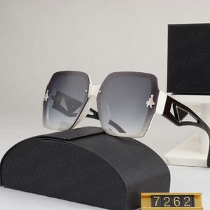 Top luxe zonnebril polaroid lens designer dames heren bril senior brillen voor dames brillen frame vintage metalen zonnebril met doos 7262