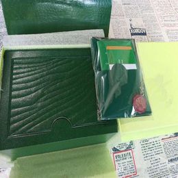 Top marque de montre de luxe vert boîte d'origine papiers cadeaux montres boîtes sac en cuir carte 0 8 KG pour montre Rolex Box240i