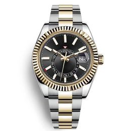 Reloj de lujo superior para hombre, calendario mecánico automático, acero inoxidable, Sky-Dweller GMT, moda luminosa, resistente al agua
