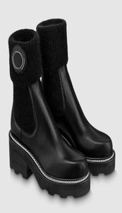Top Luxury Hiver Beaubourg Boots Boots Black Calfskin Leather Comabt Boot Rubber Rubber Sole Sole Booty Famous Martin Boties Party 6499529