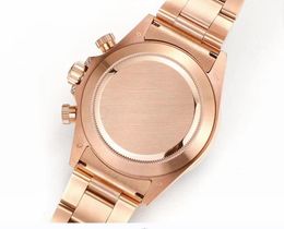 TOP Maker Reloj con bisel de diamantes de colores 116595 Relojes de 40 mm Zafiro Cronógrafo Mecánico Automático Relojes de pulsera para hombres Oro rosa