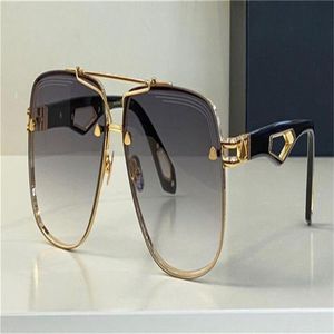 Top Man Fashion Design Sunglasses The King II Square Lens K Gold Frame Generous Generous Style Outdoor UV400 Protective Lunes239N