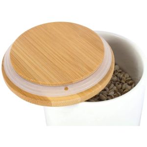 Tapas de albañil superiores, tapas de bambú reutilizables con orificio para pajita y sello de silicona para tarros de albañil, tapa para tarros de conservas y bebidas