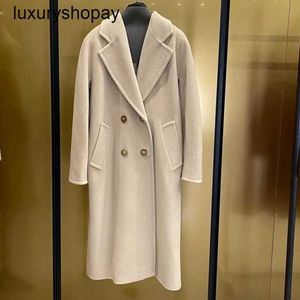 Top Maxmaras Cashmere Coat 101801 Womens Coats Winer 2024 Autumnwinter 13 Série de couleurs complètes Double Good Long Woolen