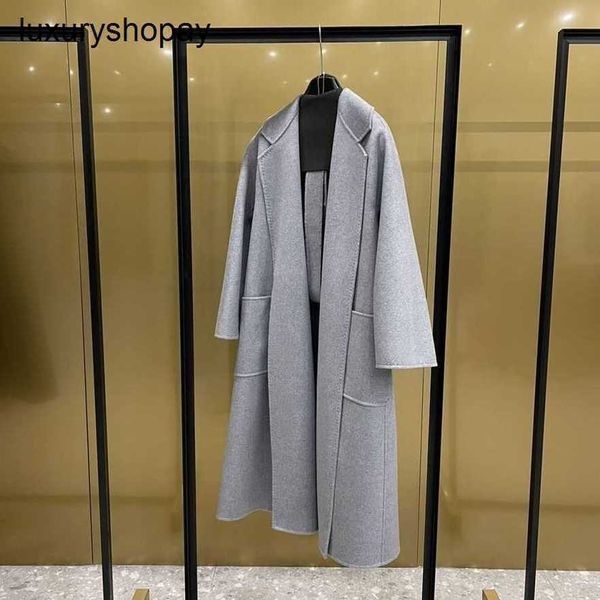 Top Maxmaras Cashmere Coat Womens Wrap Coats Hall Sall Nivel Maxs Ludmilla Labbro Elegant Gray 100 Alta calidad