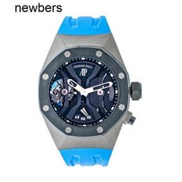Los mejores hombres Aps Factory Audemar Pigue reloj movimiento suizo Abbe Concept reloj 44mm titanio negro índice hora marca dial caucho