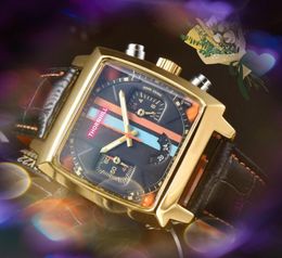 Top heren volledig functionele Dwellers stopwatch horloges Japan quartz uurwerk chronograaf vierkante holle skelet wijzerplaat roestvrij staal rosé goud zwart zilver kast horloge