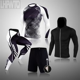 Top Herenkleding Thermisch Ondergoed Fitness Training Compressie Panty Running Shirts Sweatshirt Man Leggings Rashgard Male 210910