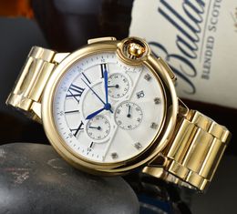 Top heren luxe, high-end, hoogwaardig modehorloge, volledige functiekwartsbeweging, datum wijzerplaat, mannelijke klok, mannelijke 48 mm ringstijl, diep waterdichte Montre de Luxe