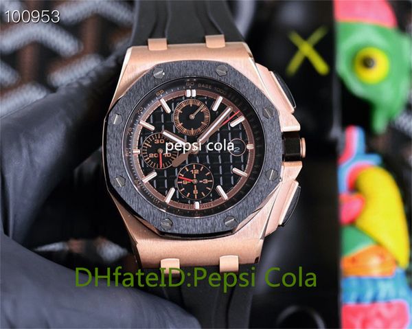 Meilleures montres pour hommes 44mm Cal3126 Mouvement de synchronisation Montre mécanique automatique Rose Gold 12 Picture Céramique Bague Caoutle Caoutchouc Cadre 316L Montre de plongée de marque célèbre-3