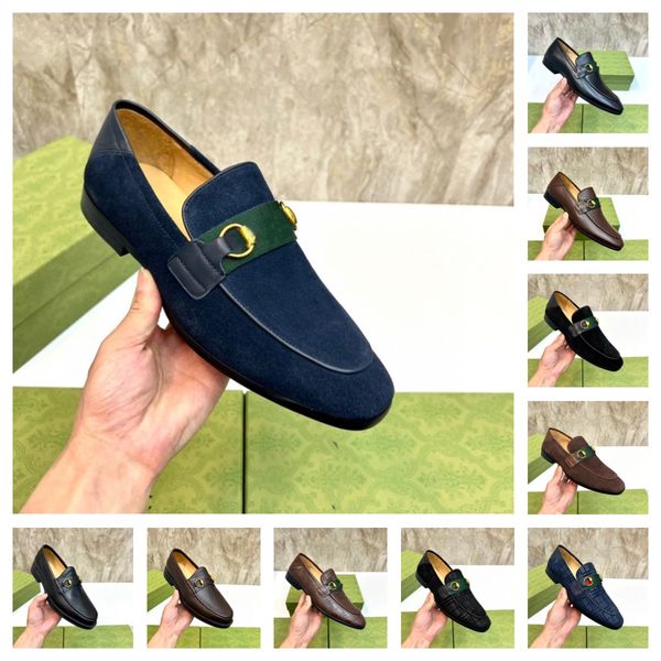 Top Hommes Velours Mocassins Slip-on Designer Hommes Appartements Or Dent Décoration Plus Taille EU37-46 Hommes Casual Chaussures Noir Bourgogne Royal Plus Taille 38-45