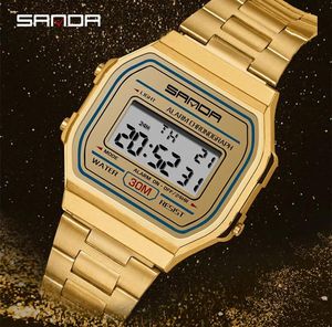 Top Men039s montres Rose Gold Sports Digital Watch Man Fashion S Steel Selpoheproof Clock For Women Gifts Wristswatches1547864