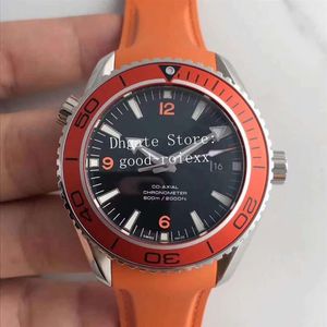 Top Montre Homme Automatique Cal 8500 Orange Noir Bleu Homme Apnée James Bond 007 Ocean Diver 600m Planet Bracelet Caoutchouc Professionnel Ban256C