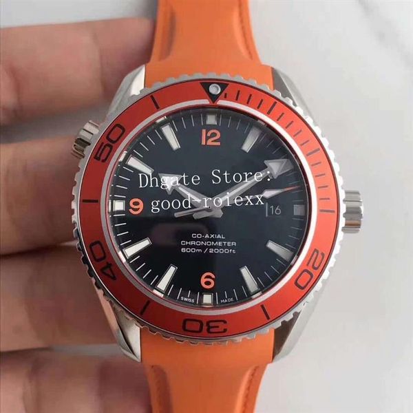 Top Hommes Automatique Cal 8500 Montre Orange Noir Bleu Hommes Apnée James Bond 007 Ocean Diver 600m Planet Professional Rubber Strap Ban283S