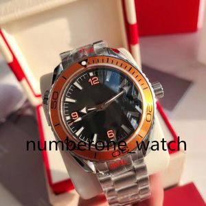 Top Reloj automático para hombre Naranja Negro Azul Hombres Apnea James Bond Ocean Diver 600m Planet Reloj mecánico automático Acero inoxidable Cristal de zafiro Relojes de moda