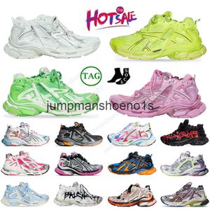 Top Casual schoenen voor heren Runners 7.0 Dames Track Snekaers Transmit Sense Graffiti Wit Zwart Roze Geel Parijs Designer Tracks Tess Gomma Merk Platform Sneakers