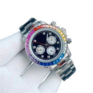 Top Heren diamanten horloge Rainbows designer horloges van hoge kwaliteit voor mannen Mechanische montre de luxe 40 mm vouwgesp Waterdichte herenhorloges Mannelijke horloges