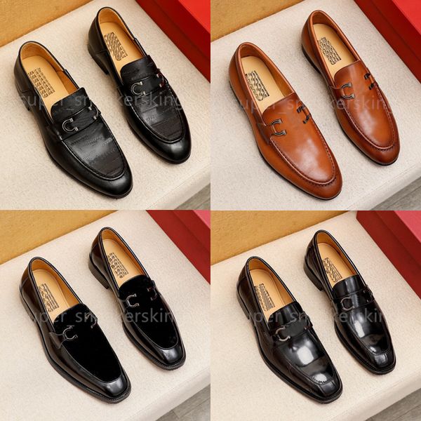 Top Hommes Robe Chaussures Designers Mode Mocassins Classique En Cuir Véritable Hommes Bureau D'affaires Travail Chaussures Formelles Marque Designer Fête De Mariage Chaussure Plate 38-46