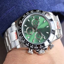 Bovenheren kijken automatisch mechanisch horloge 40 mm stalen vouw elkaar zakelijke horloges groene wijzerplaat waterdichte verstelbaar ontwerp polshorloge montres de luxe