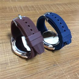 Los mejores relojes para hombre con correa de silicona Reloj de estilo deportivo de 45 mm Reloj de pulsera grande con esfera negra, azul y marrón de buena calidad 277p